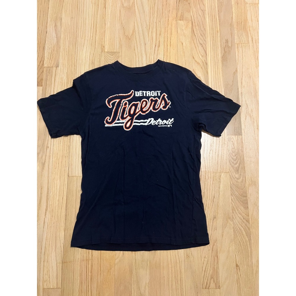 Detroit Tigers Kids XXL 18 Navy Blue MLB Team Athletics Graphic T-Shirt